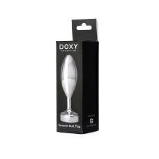 Гладка металева анальна пробка, діаметр 3,3 см, срібляста DOXY Butt Plug Smooth