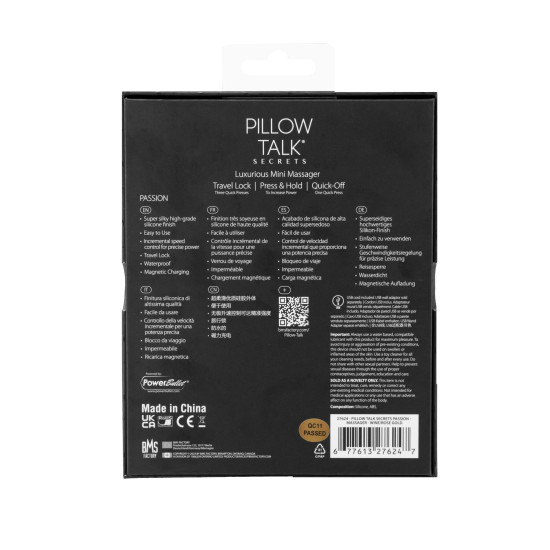 Кліторальний вібратор з 3 стимулюючими зонами, бордовий Pillow Talk Secrets Passion Clitoral Vibrator Wine
