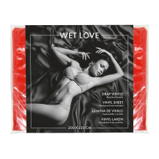 Виниловая простыня для секса и массажа, красная, размер 220×200 см Fetish Tentation Wet Love Red