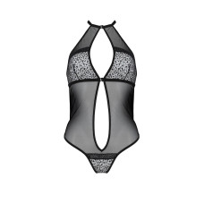 Сітчасте боді з мереживом на грудях, чорне Passion Satara Body Black, XXL/XXXL