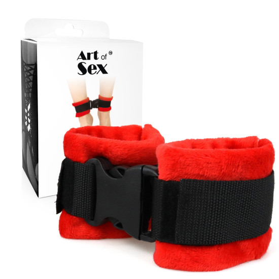 Поножи, красные Art of Sex Ankle Cuffs Soft Touch