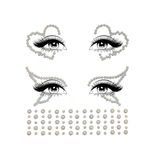 Набор страз-украшений для лица, светятся в темноте (наклейки) Leg Avenue Ayla Face Jewel Sticker