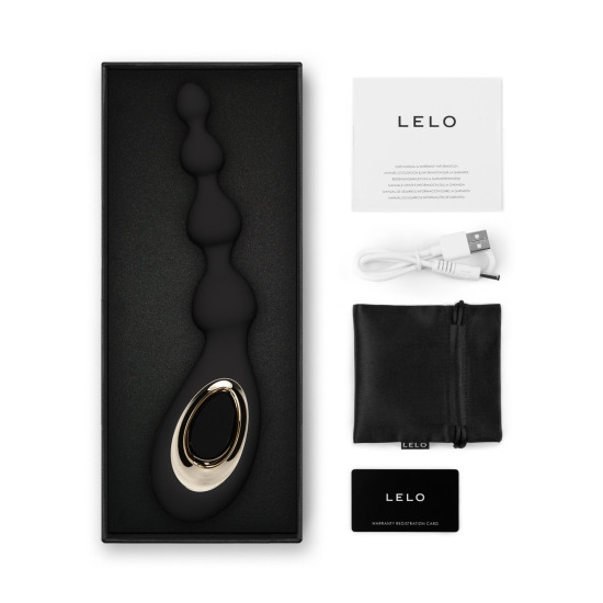 Анальные бусы с вибрацией, 8 режимов, черные LELO Soraya Beads Black