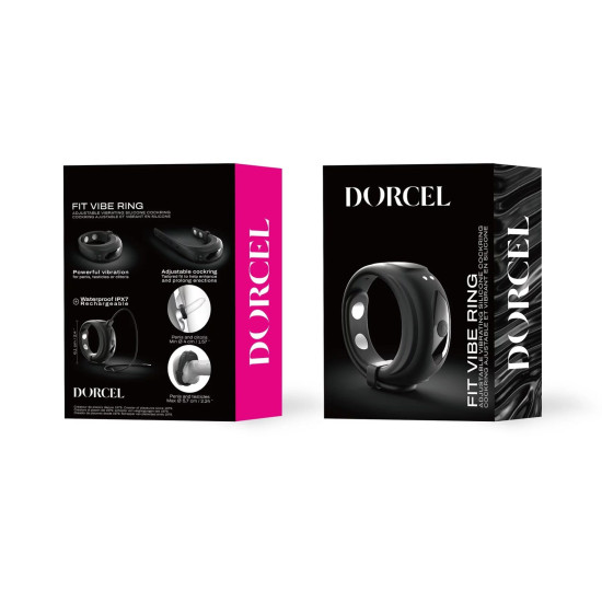 Ерекційне віброкільце з регульованим діаметром 4-5,7 см, чорне Dorcel Fit Vibe Ring