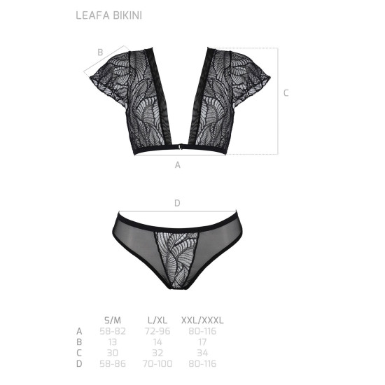 Комплект, чёрный Passion LEAFA BIKINI black, XXL/XXXL