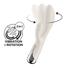 Вибратор-кролик с ротацией, 3 мотора, бежевый Satisfyer Spinning Rabbit 1 Beige