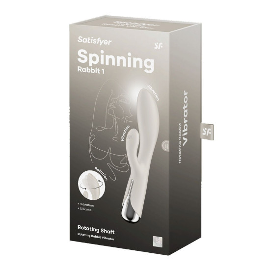Вібратор-кролик з ротацією, 3 мотори, бежевий Satisfyer Spinning Rabbit 1 Beige