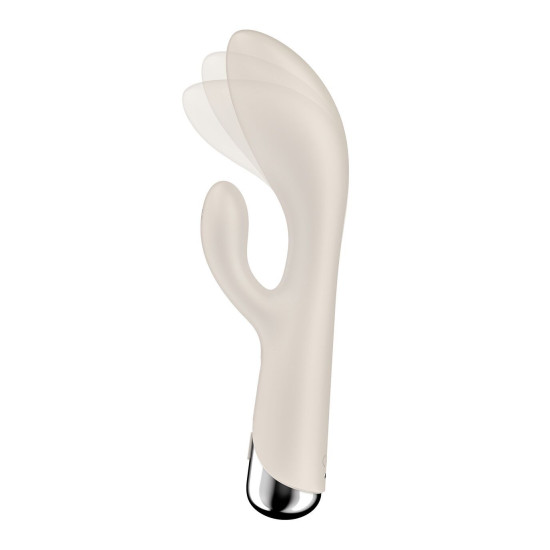 Вібратор-кролик з ротацією, 3 мотори, бежевий Satisfyer Spinning Rabbit 1 Beige