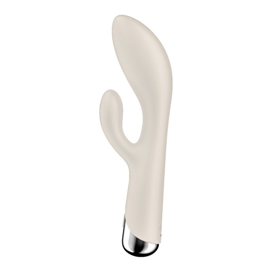 Вібратор-кролик з ротацією, 3 мотори, бежевий Satisfyer Spinning Rabbit 1 Beige