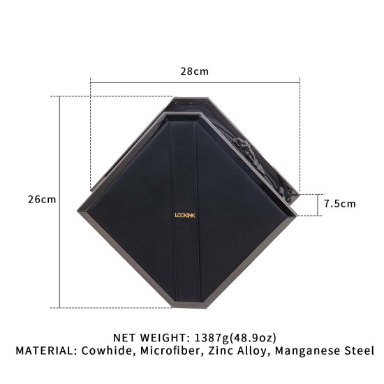 Сумка для хранения секс-игрушек, черная Lockink Mysterious Square Kink Bag Black