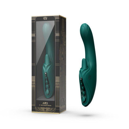 Вибратор-кролик, бирюзово-зеленый Zalo Ares Turquoise Green