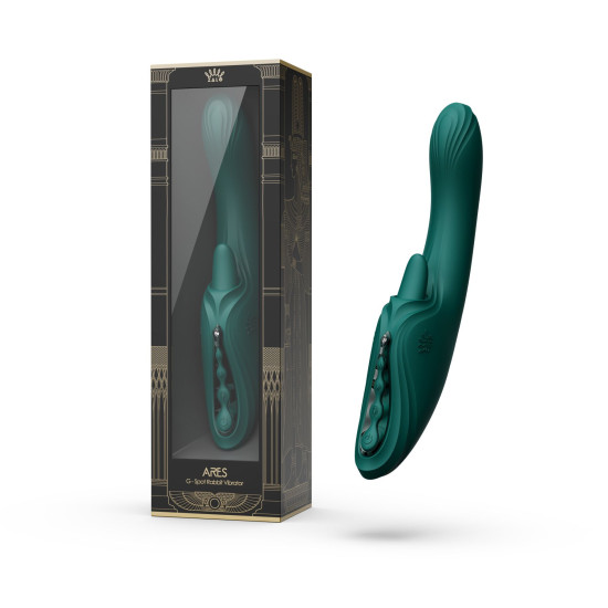 Вибратор-кролик, бирюзово-зеленый Zalo Ares Turquoise Green