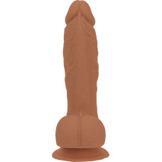 Силиконовый фаллоимитатор, длина 19 см, вибропуля в подарок, карамельный Addiction Steven Silicone Dong Caramel, 7.5 inch