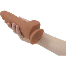 Силиконовый фаллоимитатор, длина 19 см, вибропуля в подарок, карамельный Addiction Steven Silicone Dong Caramel, 7.5 inch