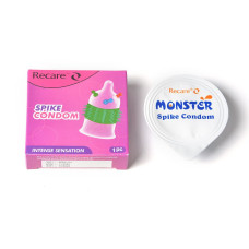 Насадка на член (презерватив з кульками та рядами шипів), рожева Recare Spike Condom Pink