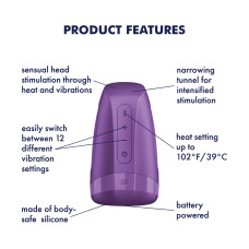 Мастурбатор-імітатор мінету з підігрівом та вібрацією Satisfyer Men Heat Vibration Battery Series