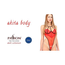 Боді червоного кольору з високим вирізом стегна AKITA BODY Passion Exclusive Red, XXL/XXXL