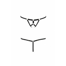 Трусики-стрінги зі стреп, чорні ARMANDA THONG Black, L/XL