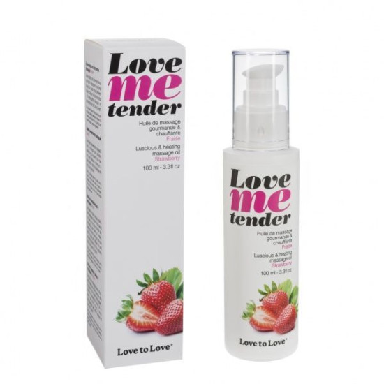Натуральное массажное масло с клубничным ароматом Love To Love LOVE ME TENDER Strawberry, 100 ml