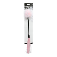 Мітелочка 2-в-1, рожева/біла, лоскоталка і шльопалка Sex And Mischief Whip & Tickle Pink/White