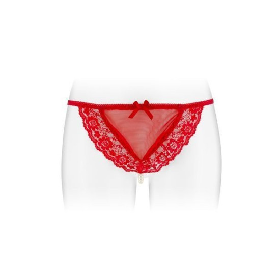 Трусики-стринги красного цвета с жемчужной ниткой Fashion Secret KATIA