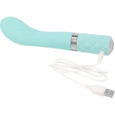 Вібратор для точки G бірюзового кольору з кристалом Сваровські Pillow Talk Sassy Teal