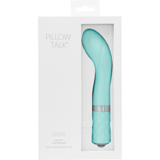Вибратор для точки G бирюзового цвета с кристаллом Сваровски Pillow Talk Sassy Teal