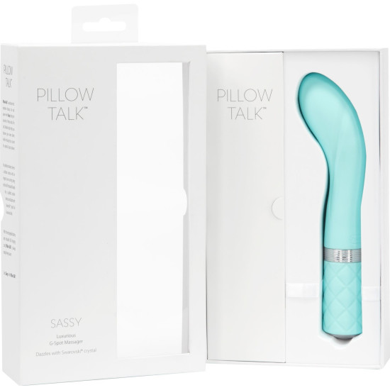 Вибратор для точки G бирюзового цвета с кристаллом Сваровски Pillow Talk Sassy Teal