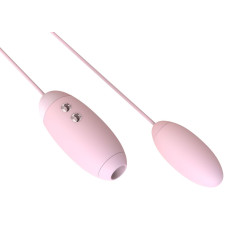 Вакуумний стимулятор з віброяйцем 2 в 1, рожевий KisToy Miss VV Pink