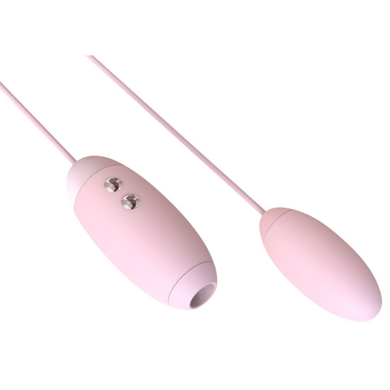 Вакуумный стимулятор с виброяйцом 2 в 1, розовый KisToy Miss VV Pink