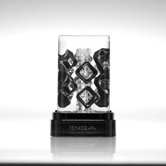 Прозрачный мастурбатор с рельефом в виде плотных блоков Tenga Crysta Block