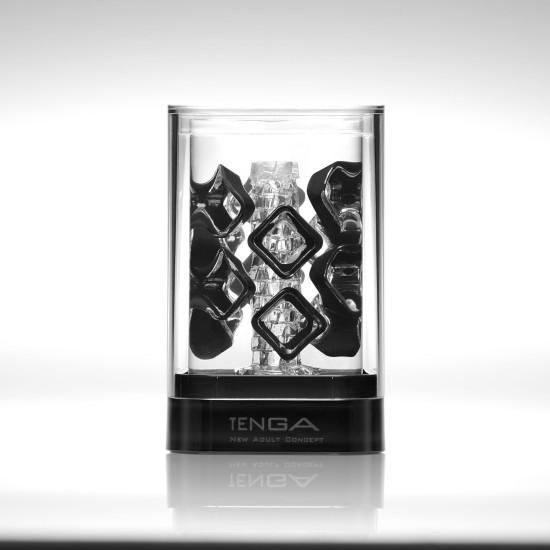 Прозрачный мастурбатор с рельефом в виде плотных блоков Tenga Crysta Block