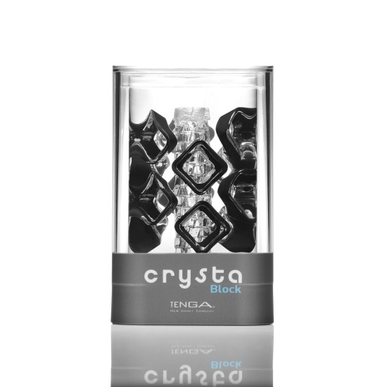 Прозрачный мастурбатор с рельефом в виде плотных блоков Tenga Crysta Block