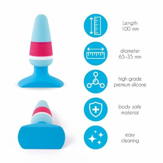 Силиконовая анальная пробка, длина 10 см, диаметр 6,5 см FeelzToys Plugz Butt Plug Colors Nr. 1