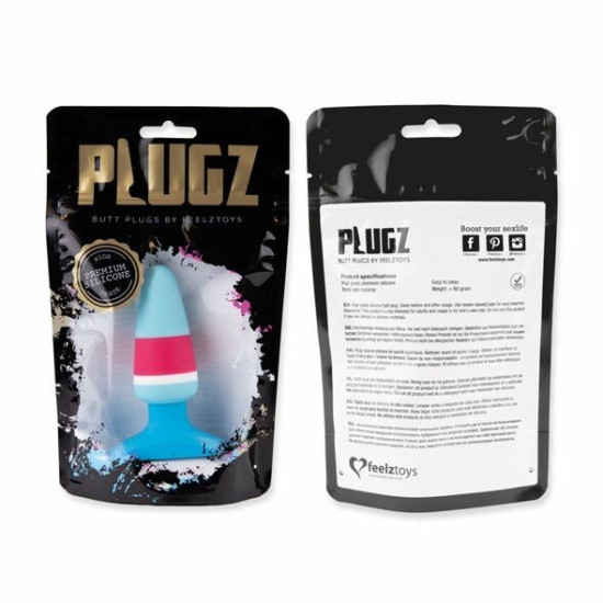 Силиконовая анальная пробка, длина 10 см, диаметр 6,5 см FeelzToys Plugz Butt Plug Colors Nr. 1