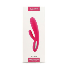 Вібратор-кролик з підігрівом, 48 годин роботи, червоний Svakom Adonis Plum Red