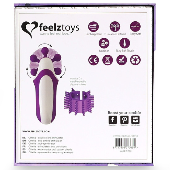 Стимулятор с имитацией оральных ласк, фиолетовый FeelzToys Clitella Oral Clitoral Stimulator Purple