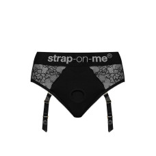 Мереживні труси для страпона з підв'язками для панчіх Strap-On-Me Diva Harness, S