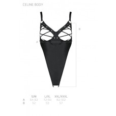 Боди, черное Passion Celine Body Black, XXL/XXXL