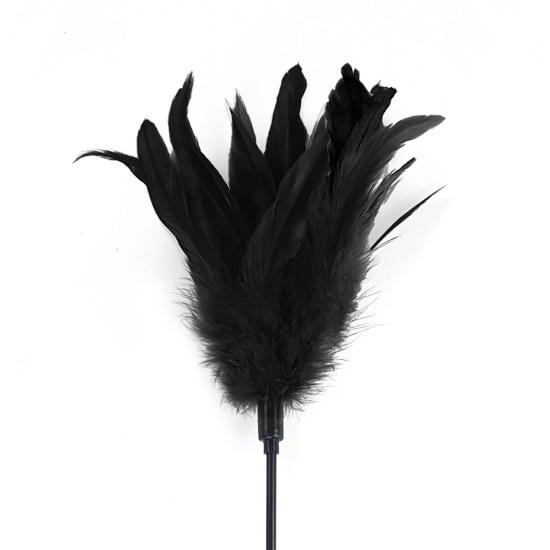 Щекоталка с пером молодого петуха, черная Art of Sex Feather Paddle