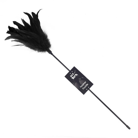 Щекоталка с пером молодого петуха, черная Art of Sex Feather Paddle