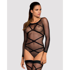 Бодістокінг (панчохи, боді) з декором у вигляді ліній Obsessive Bodystocking G320, S/M/L