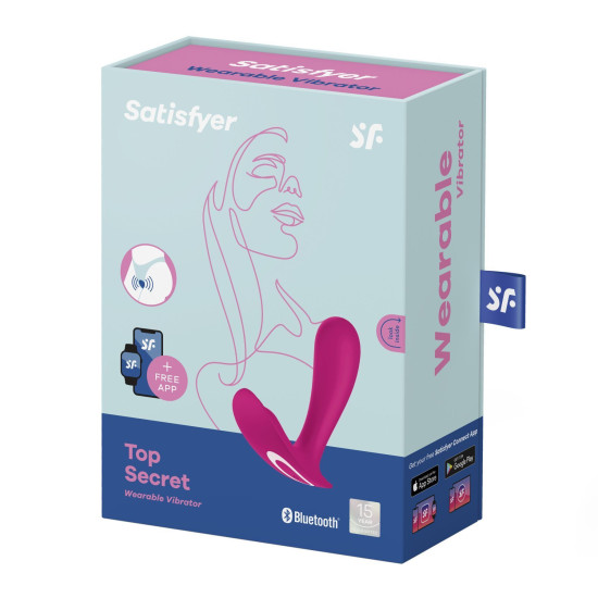 Смарт-вібратор у трусики, вагінально-кліторальний, 2 мотори, рожевий Satisfyer Top Secret Pink
