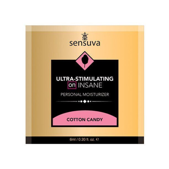 Пробник збуджуючі лубриканта з ароматом солодкої вати Sensuva Ultra-Stimulating On Insane Cotton Candy, 6 ml