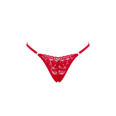 Красные кружевные стринги с низкой посадкой Obsessive Lacelove Thong Red, XL/2XL