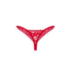 Красные кружевные стринги с низкой посадкой Obsessive Lacelove Thong Red, XL/2XL