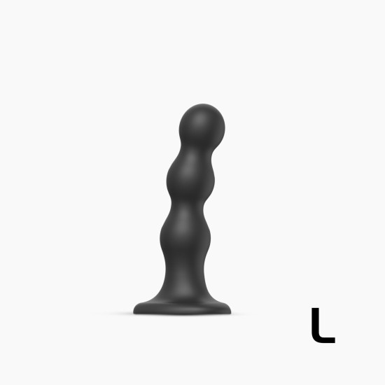 Насадка для страпона з кулями, чорна Strap-On-Me Dildo Plug Balls Black, L