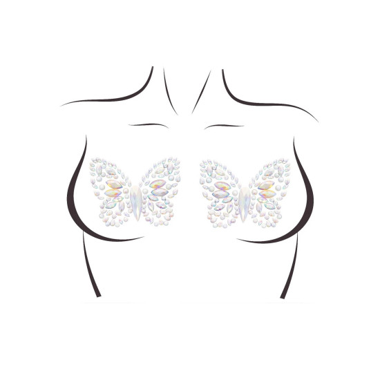 Пэстис-бабочки из кристаллов, светятся в темноте (наклейки) Leg Avenue Chrysallis Nipple Sticker
