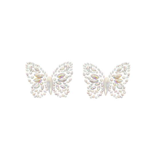 Пэстис-бабочки из кристаллов, светятся в темноте (наклейки) Leg Avenue Chrysallis Nipple Sticker