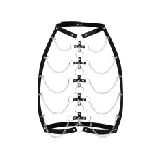 Жіноча портупея з натуральної шкіри, чорна Art of Sex Cross Black, L-2XL